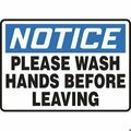 Accuform OSHA NOTICE SAFETY SIGN PLEASE WASH MHSK817XT MHSK817XT